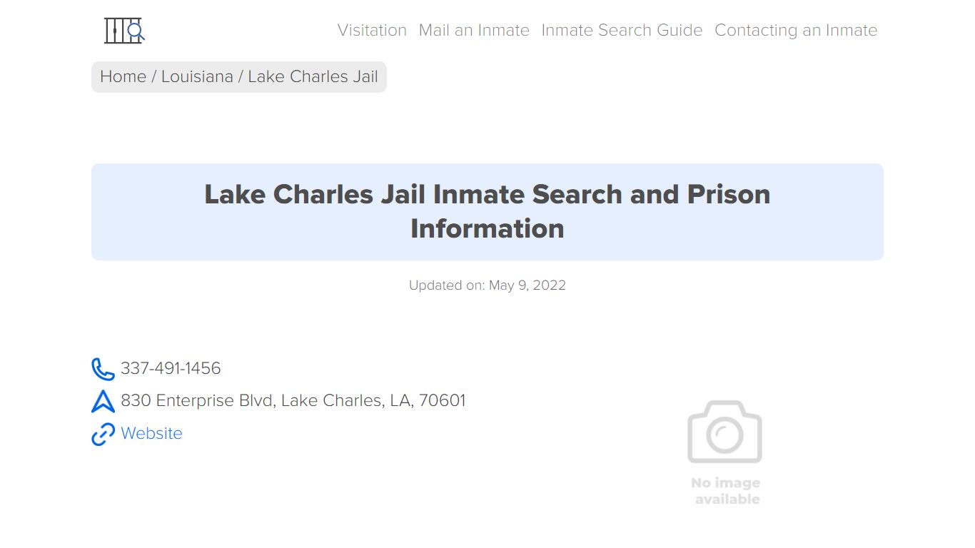 Lake Charles Jail Inmate Search, Visitation, Phone no ...